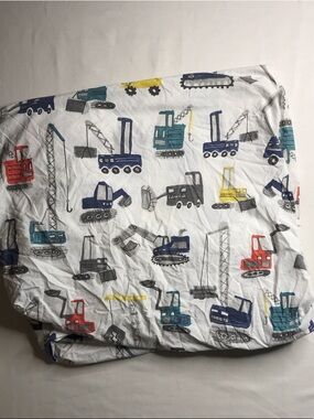 Pottery Barn Kids Construction Trucks Twin Fitted Sheet 100% Cotton